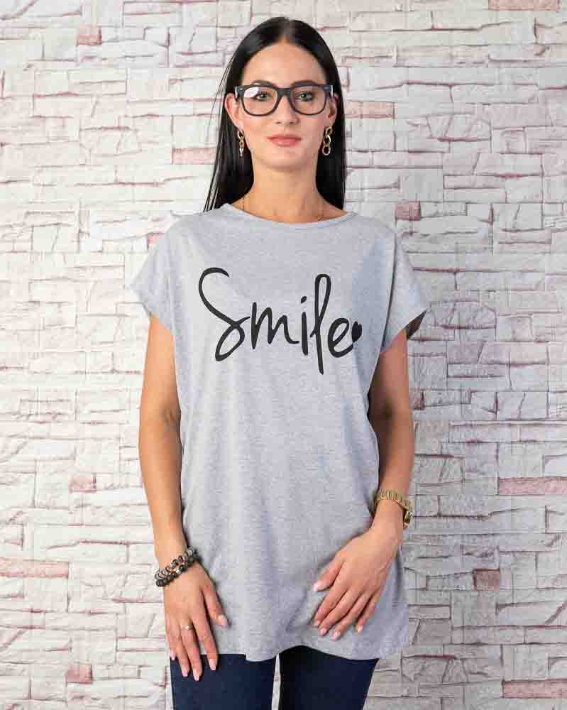Dámske tričko SMILE - sivé