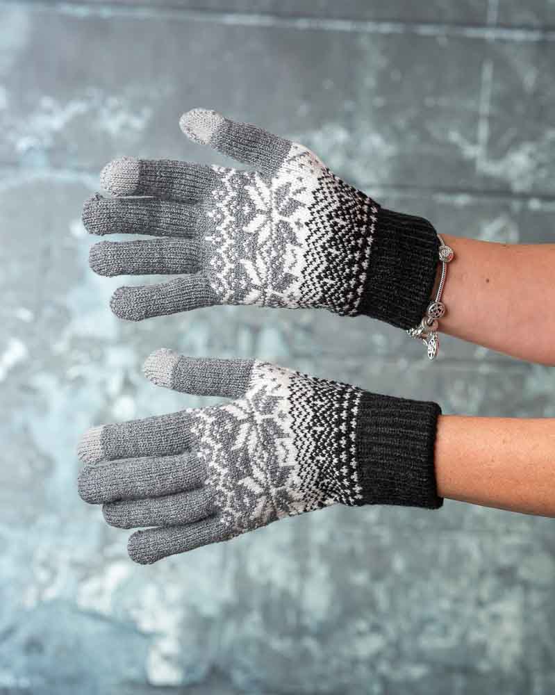 Dotykové rukavice FLAKES - sivé