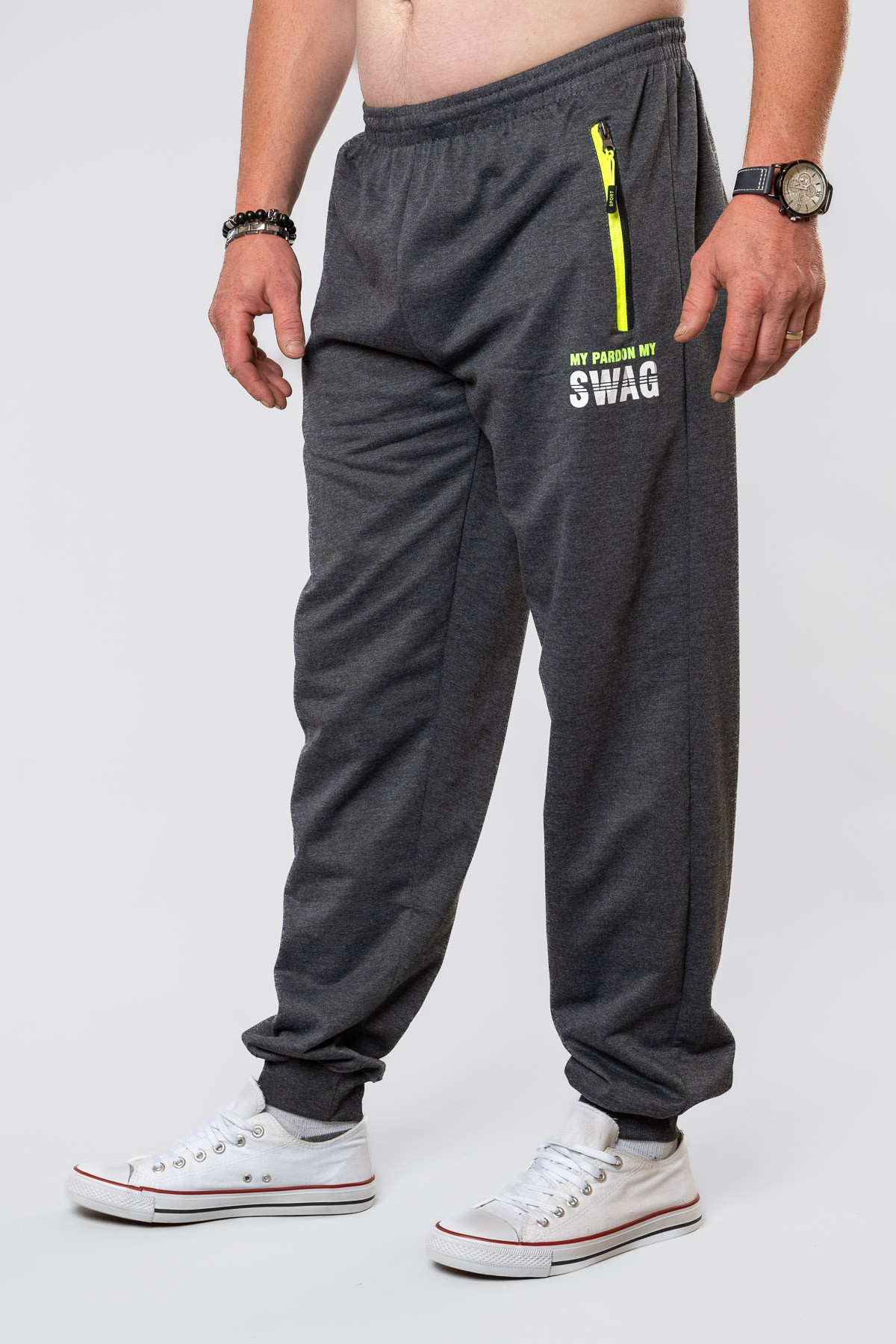 Pánske tepláky SWAG - tmavosivé