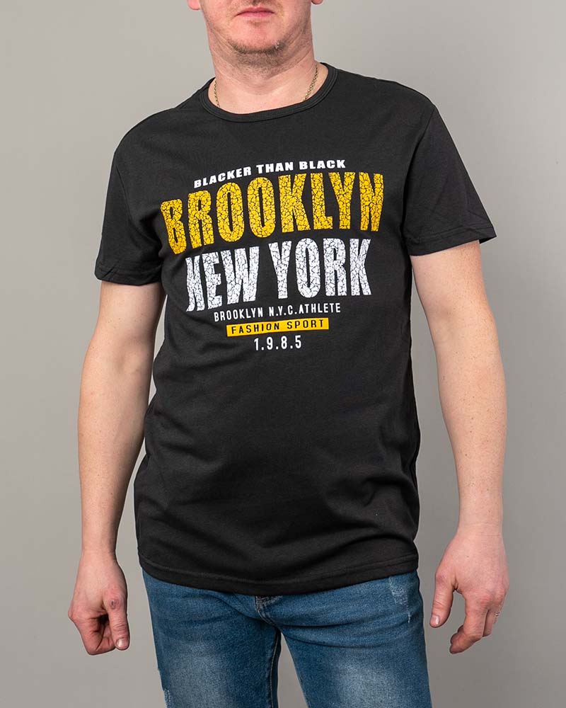 Pánske tričko BROOKLYN/NEW YORK - čierne