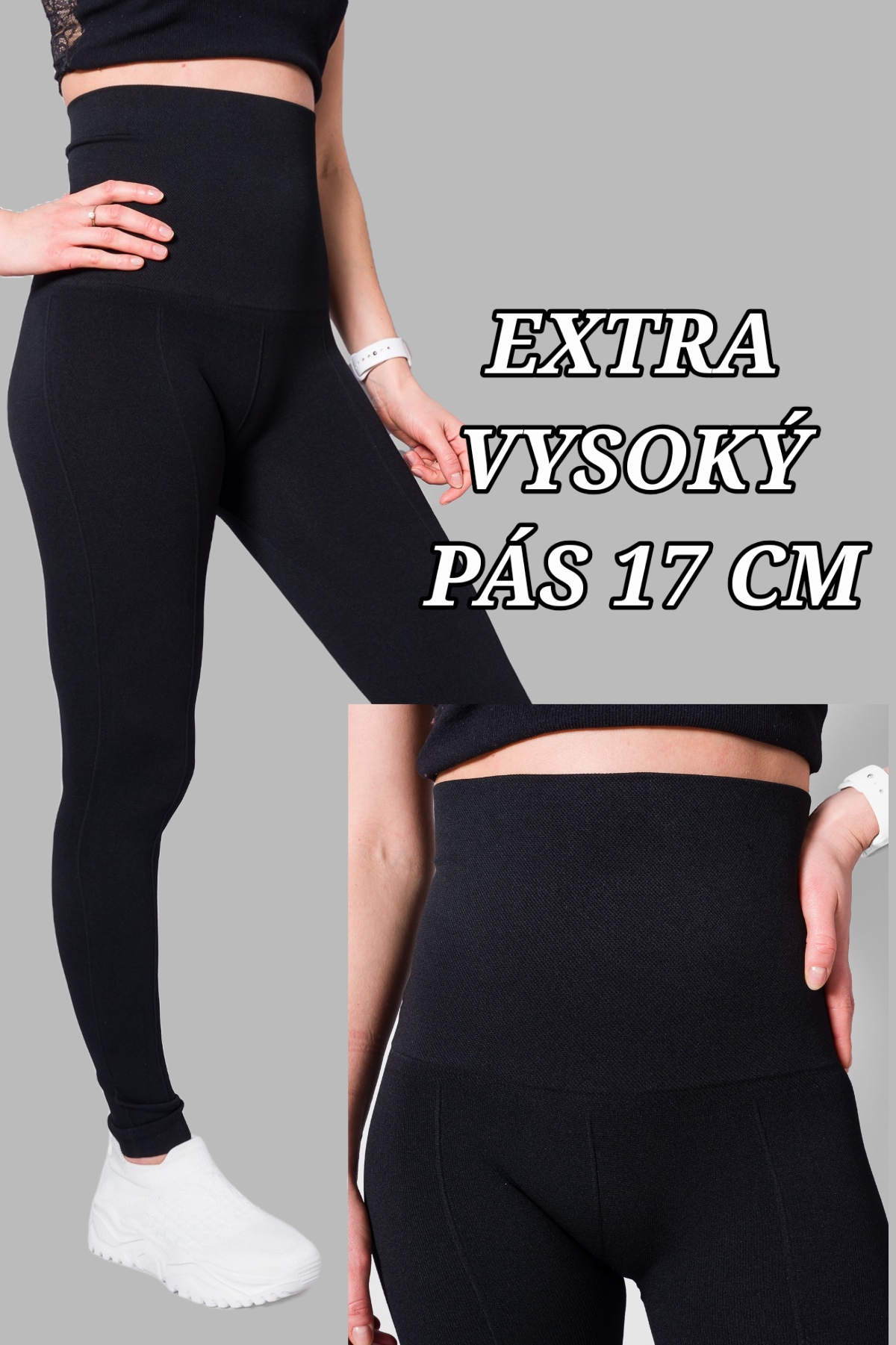 Dámske legíny s vysokým pásom BLACK