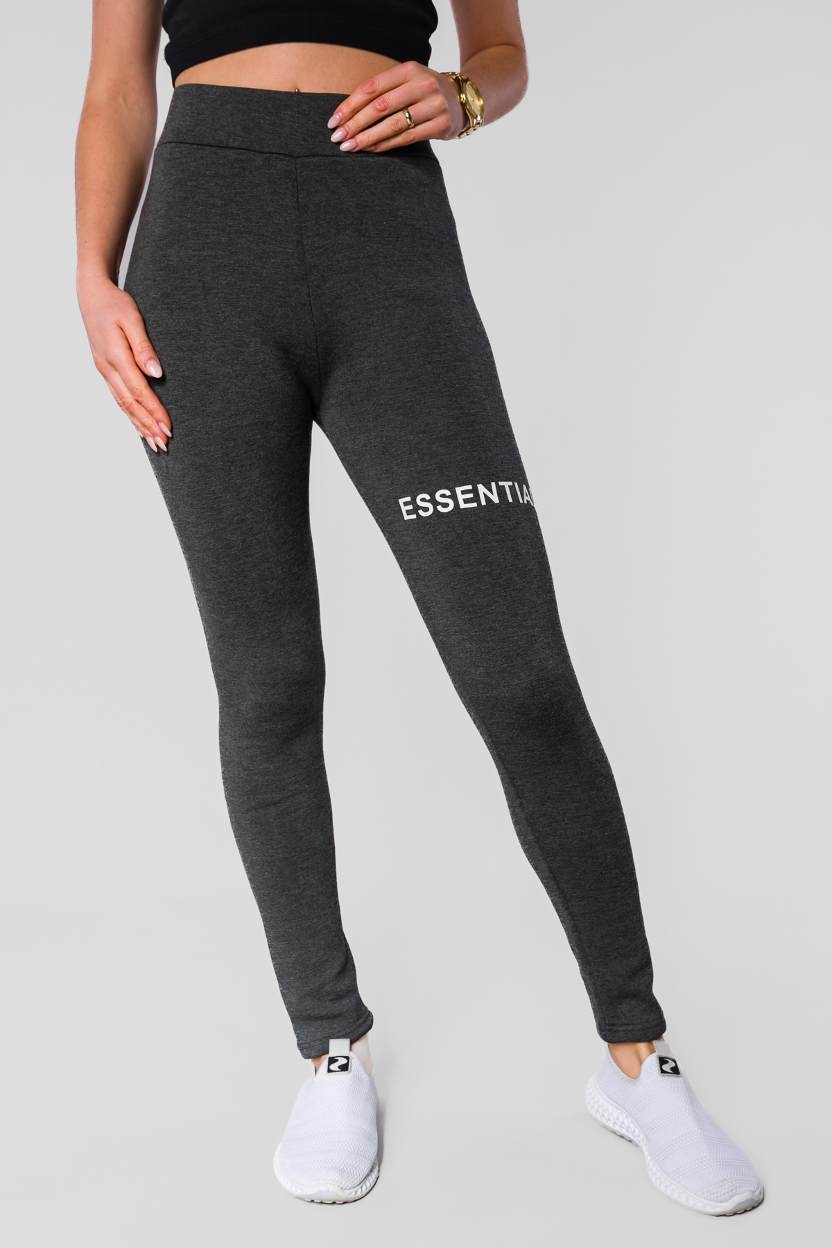 Zateplené legíny ESSENTIALS - tmavosivé