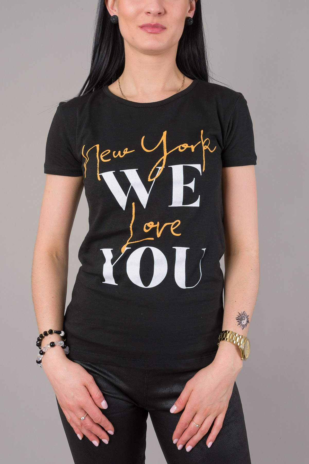 Dámske tričko NEW YORK WE LOVE YOU - čierne