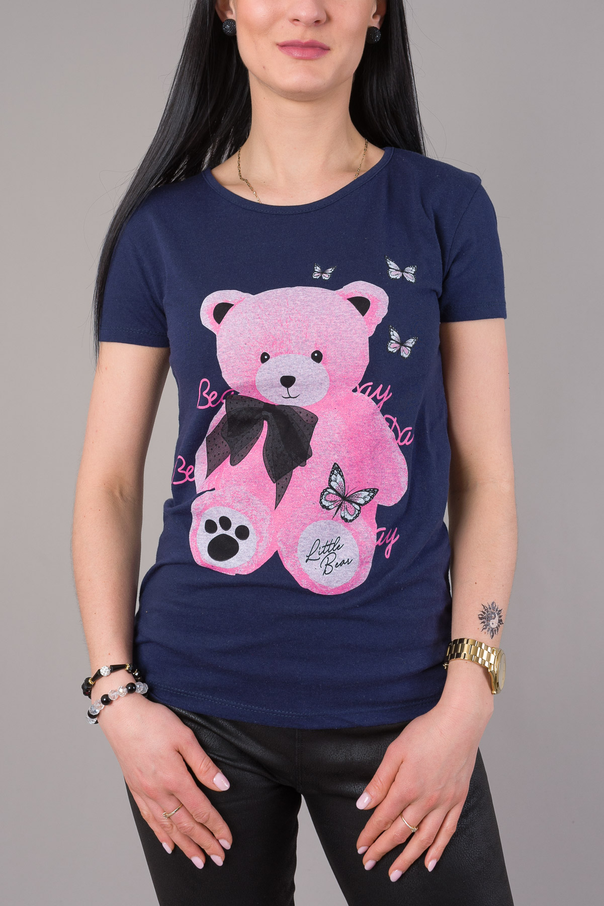Dámske tričko LITTLE BEAR - tmavomodré