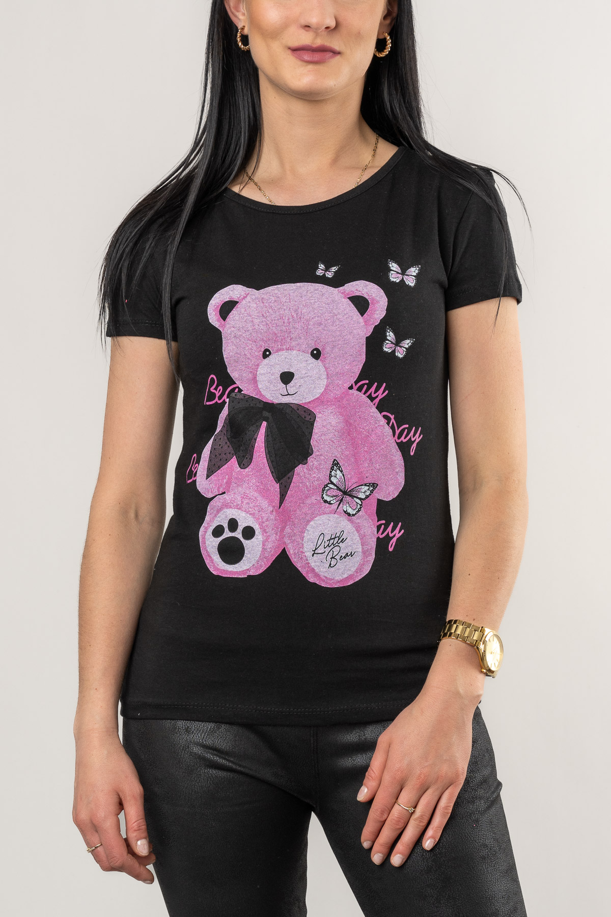 Dámske tričko LITTLE BEAR - čierne