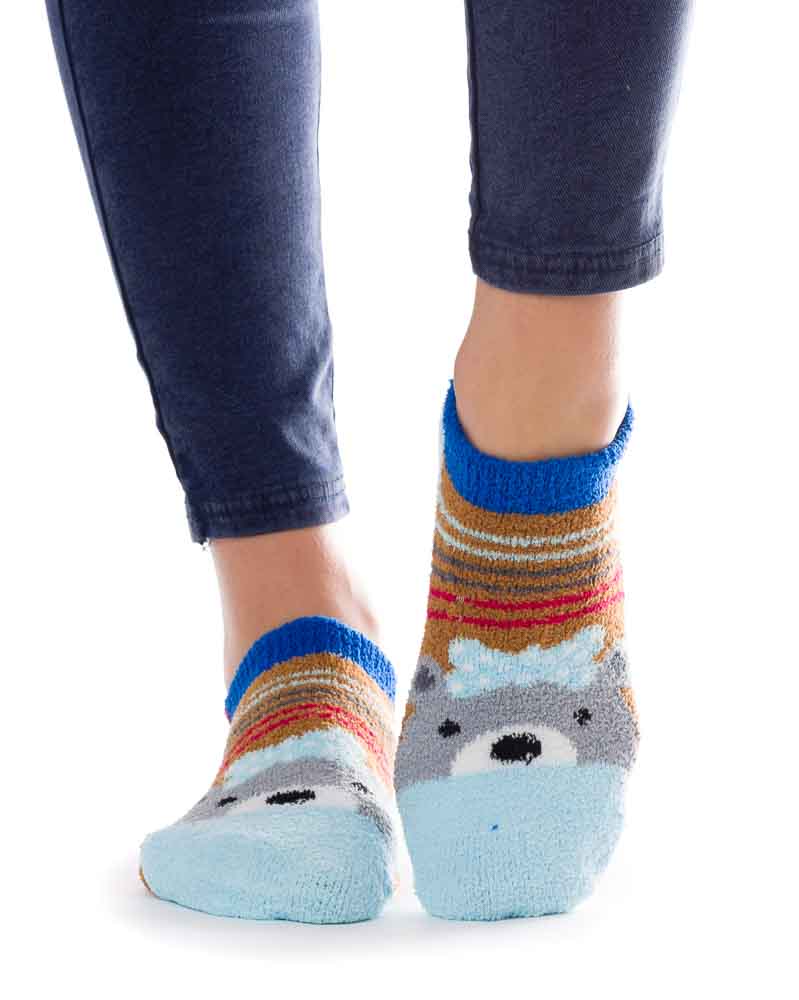 Veselé froté ponožky - svetlomodré