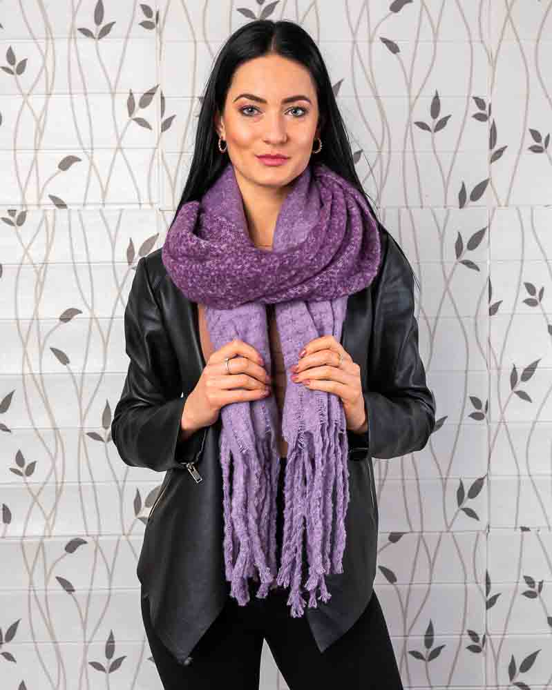 Pletený šál - fialový