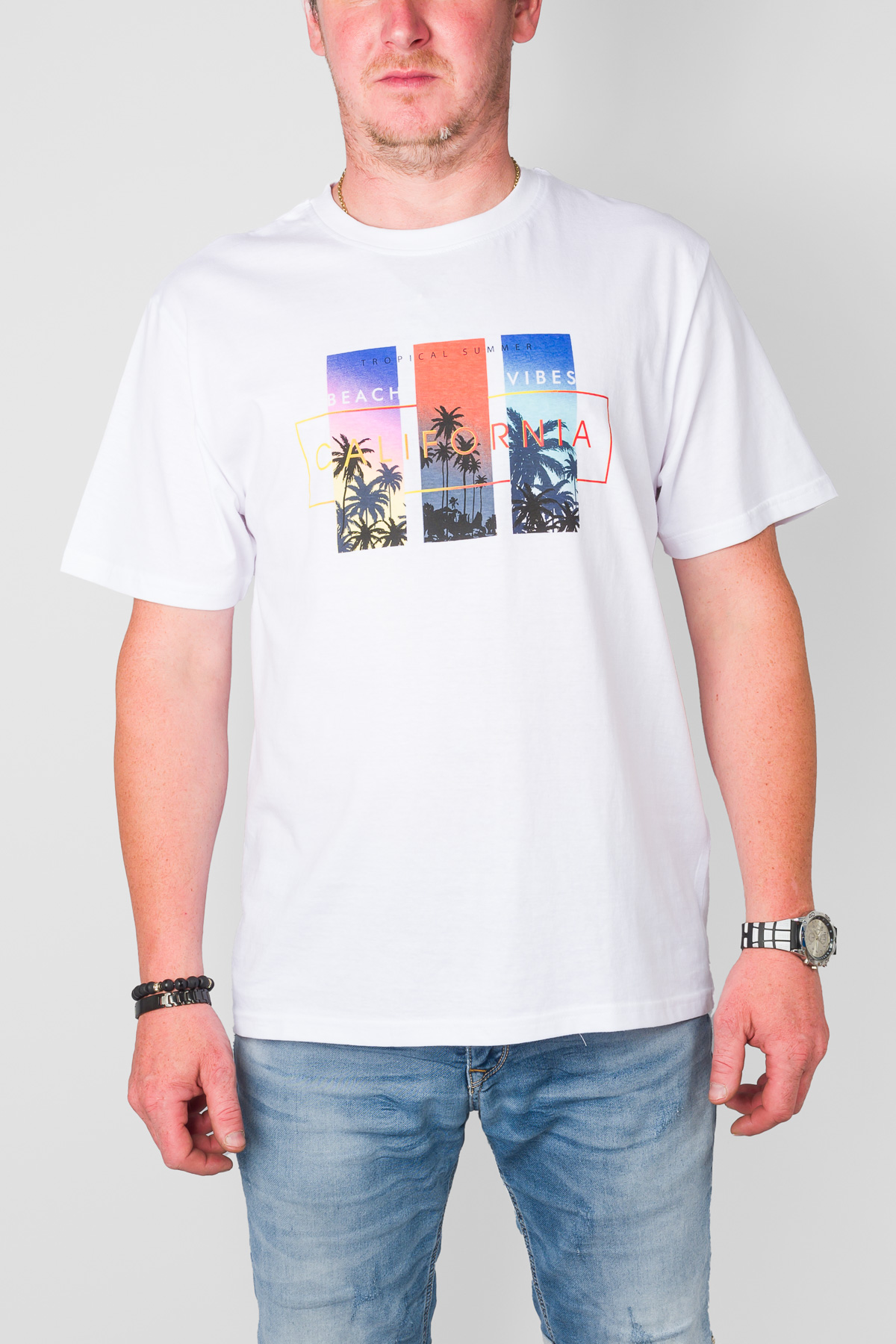 Pánske tričko CALIFORNIA - biele