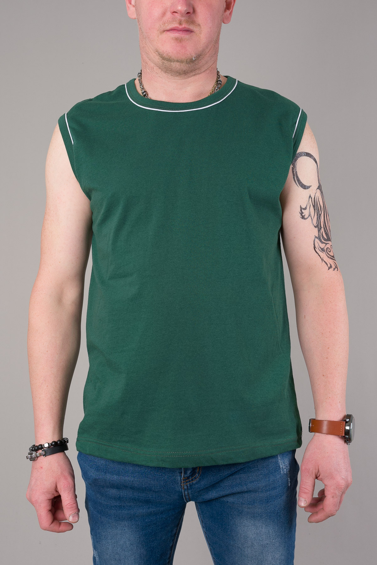Pánske tričko bez rukávov - zelené