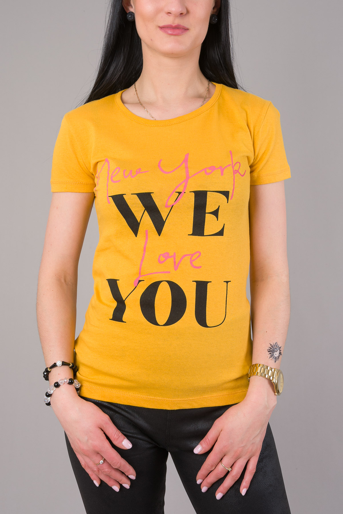 Dámske tričko NEW YORK WE LOVE YOU - žlté