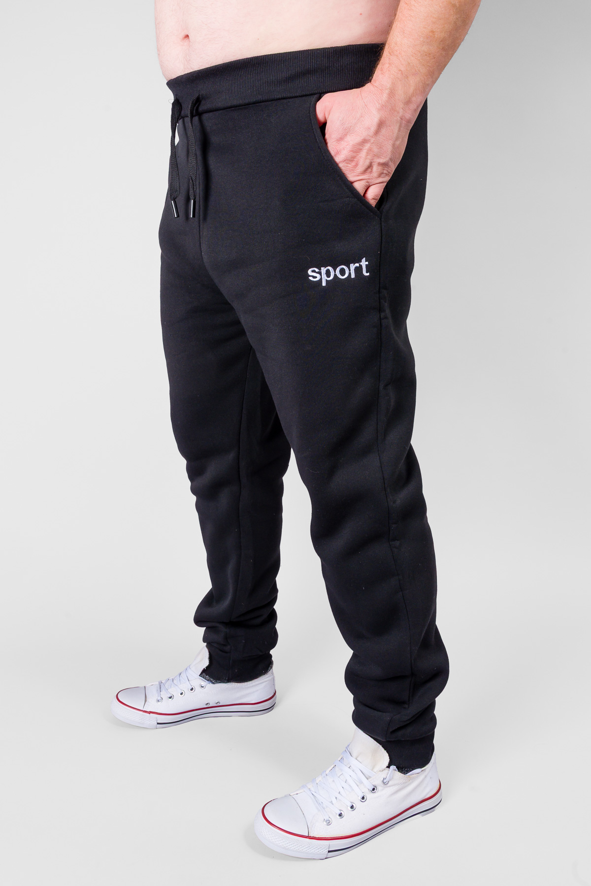 Pánske zateplené tepláky SPORT - čierne