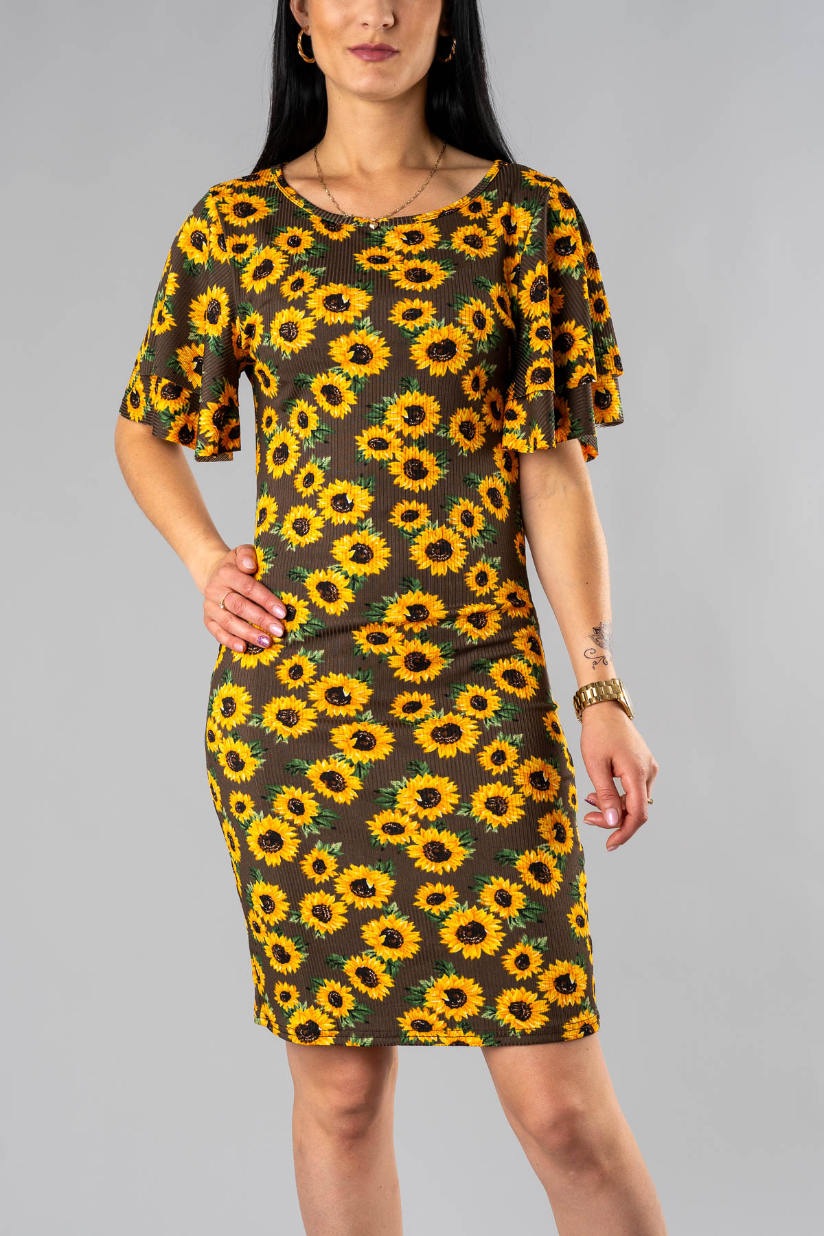 Dámske šaty SUNFLOWER - hnedé