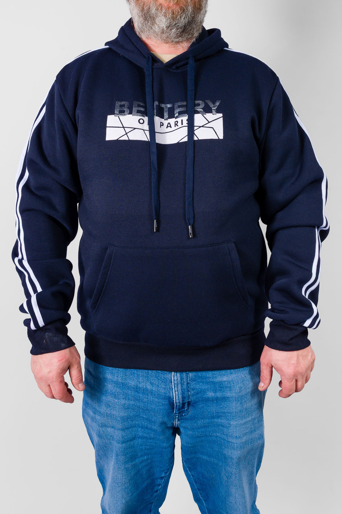 Pánska zateplená mikina BETTERY OF PARIS - tmavomodrá