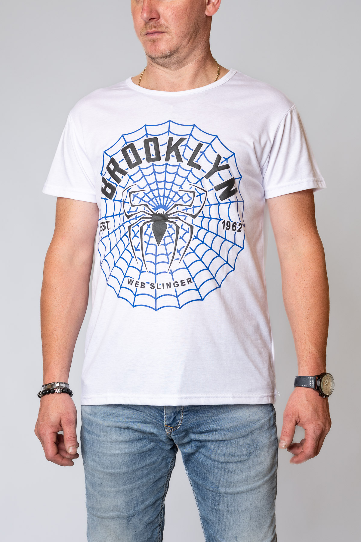 Pánske tričko BROOKLYN WEB SLINGER - biele