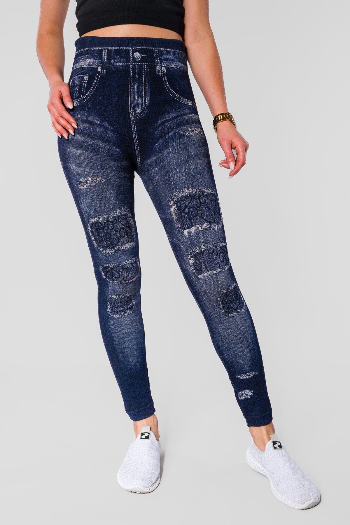 Zateplené legíny LETTER - modré