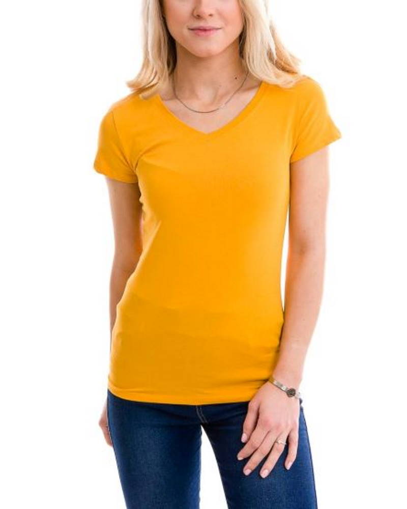 Dámske bavlnené tričko V CLASSIC - žlté