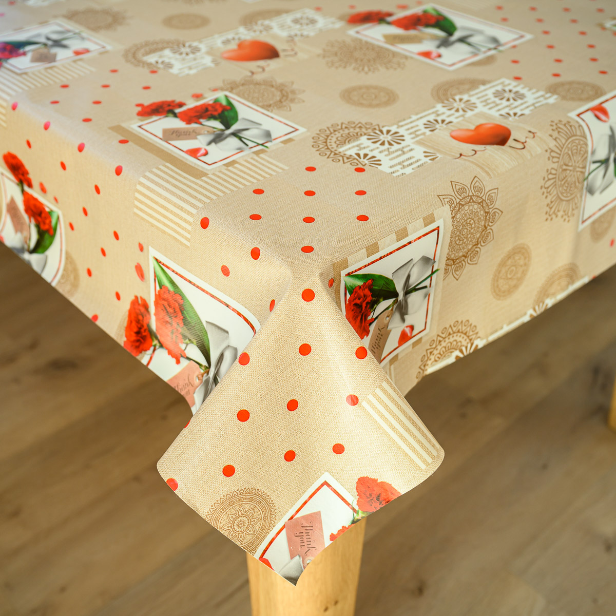 PVC obrus SRDIEČKO - 140 cm x 180 cm
