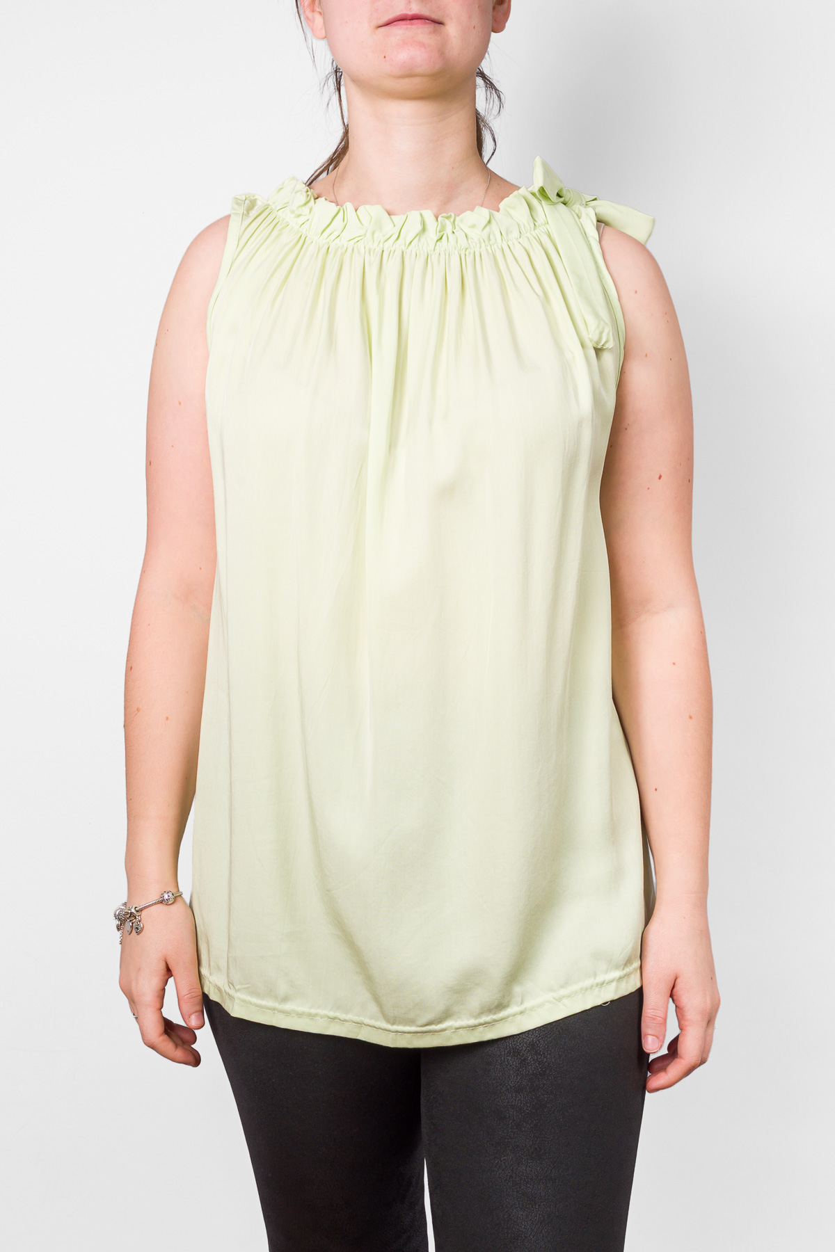 Dámsky top bez rukávov - pistáciový