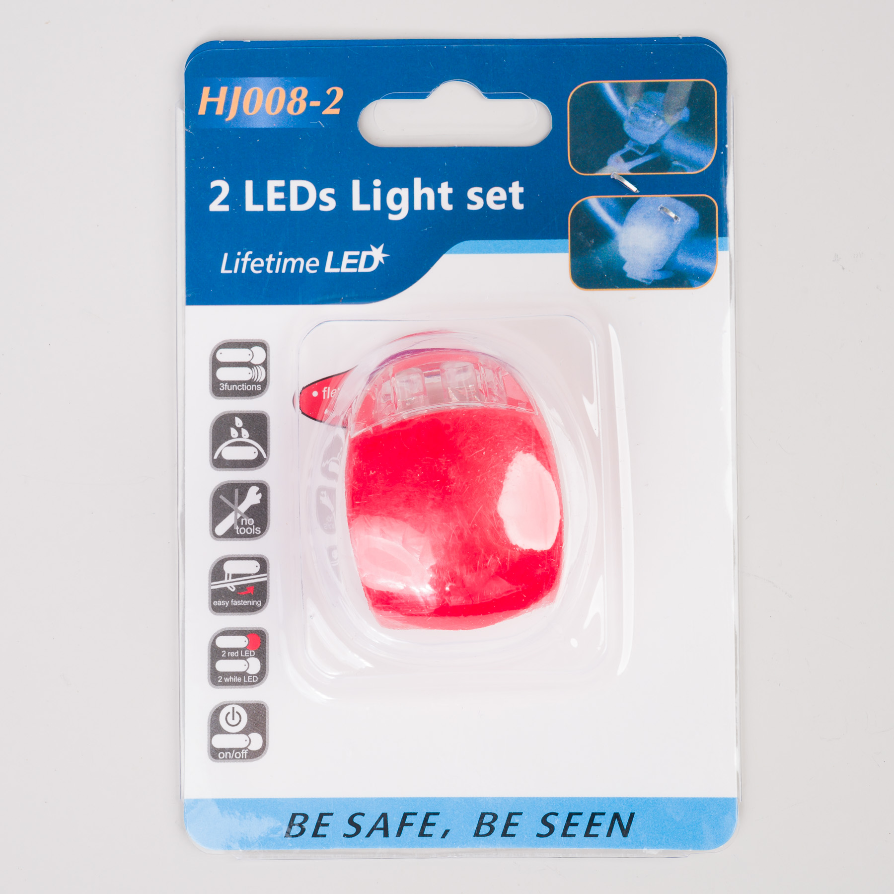 Silikónové svetlo 2 LED - červené