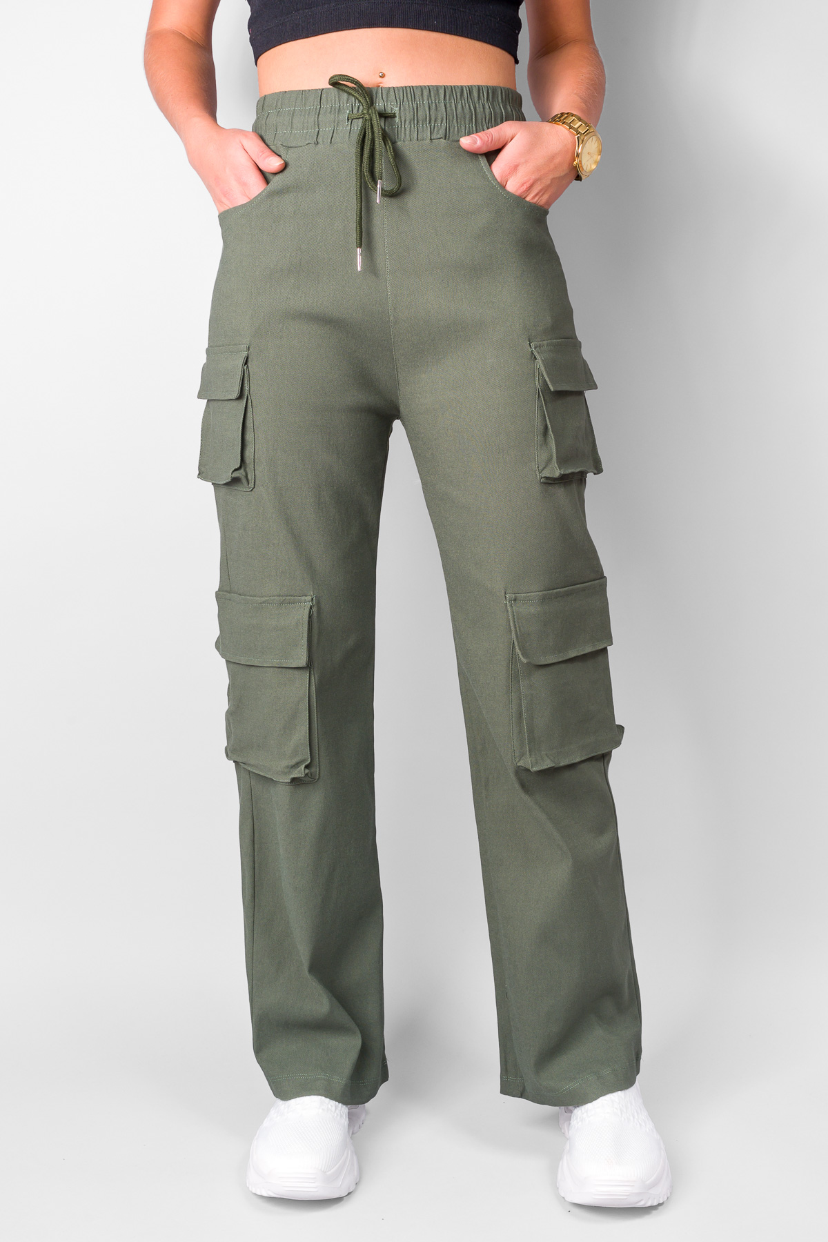 Dámske jogger nohavice - khaki