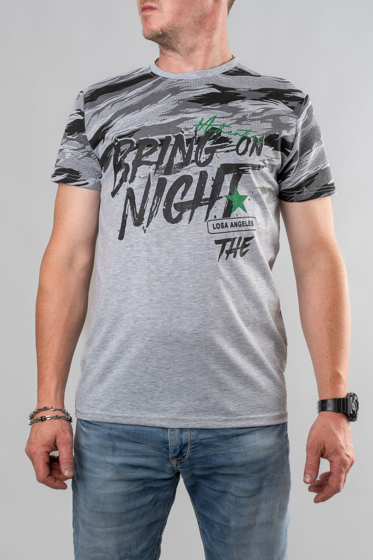 Pánske tričko BRING ON NIGHT - sivé