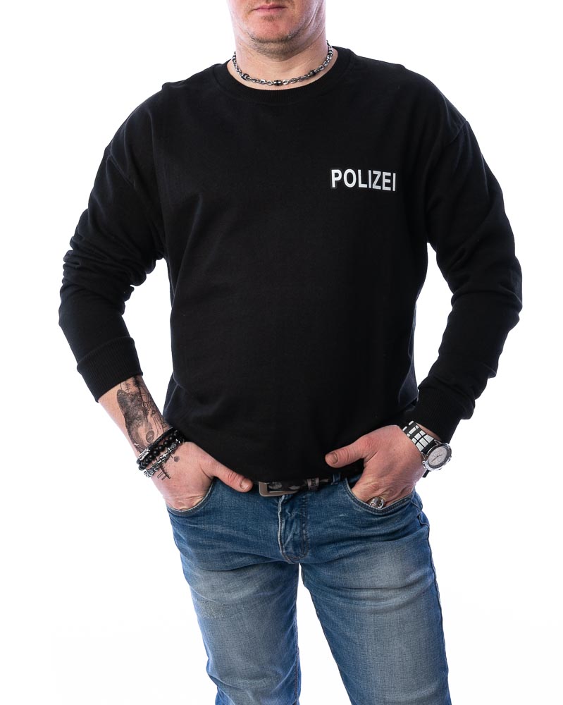 Pánska zateplená mikina POLIZEI - čierna