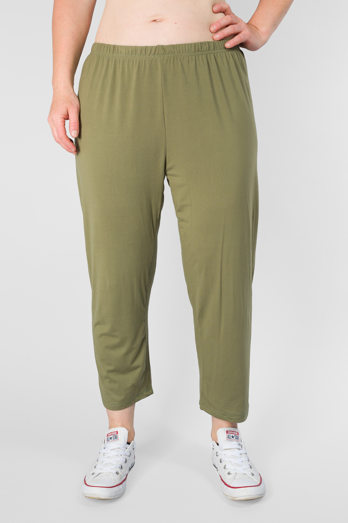 Dámske 3/4 legíny - khaki