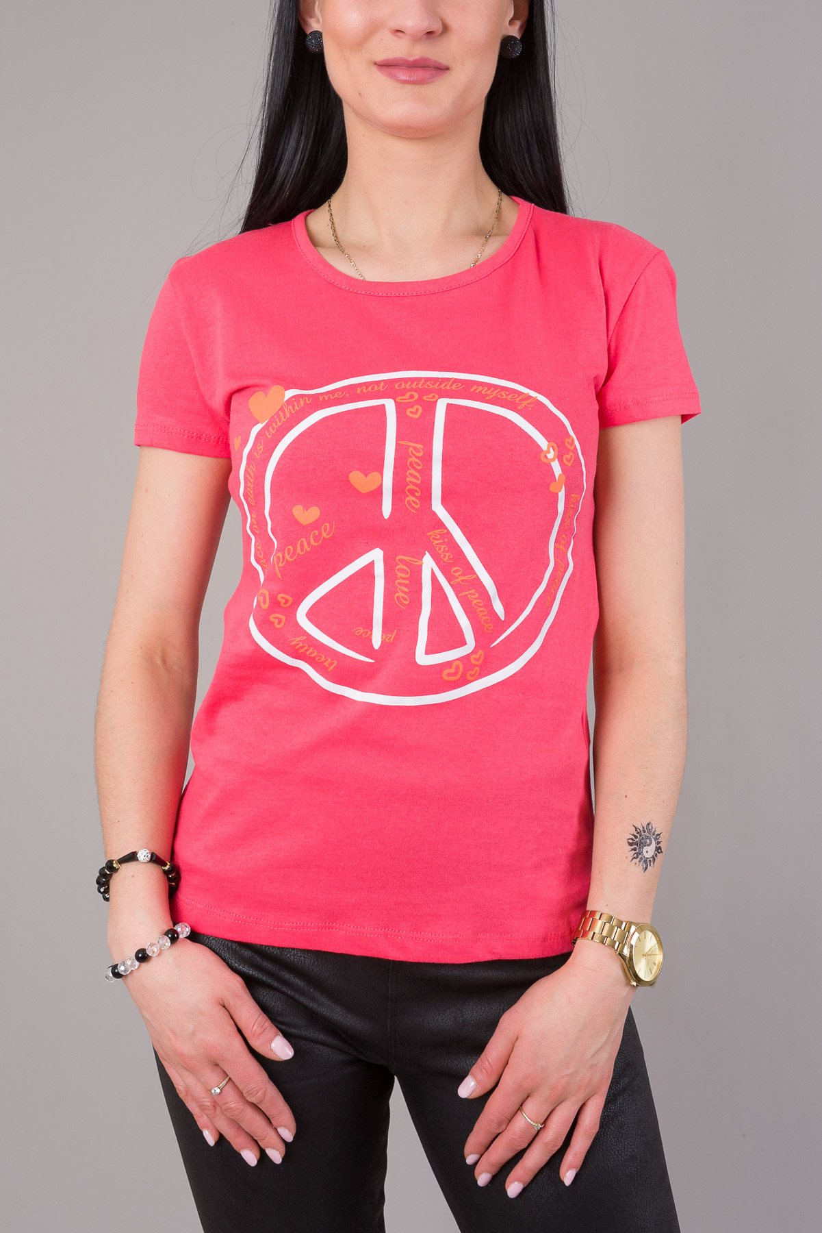 Dámske tričko PEACE - ružové