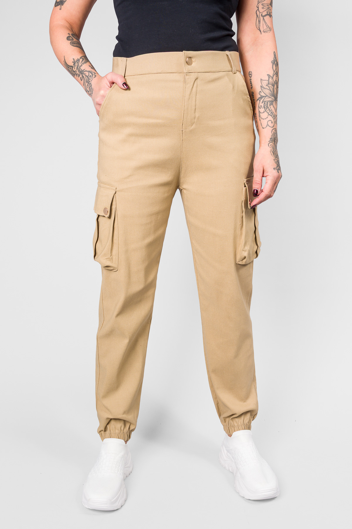 Dámske jogger nohavice - béžové