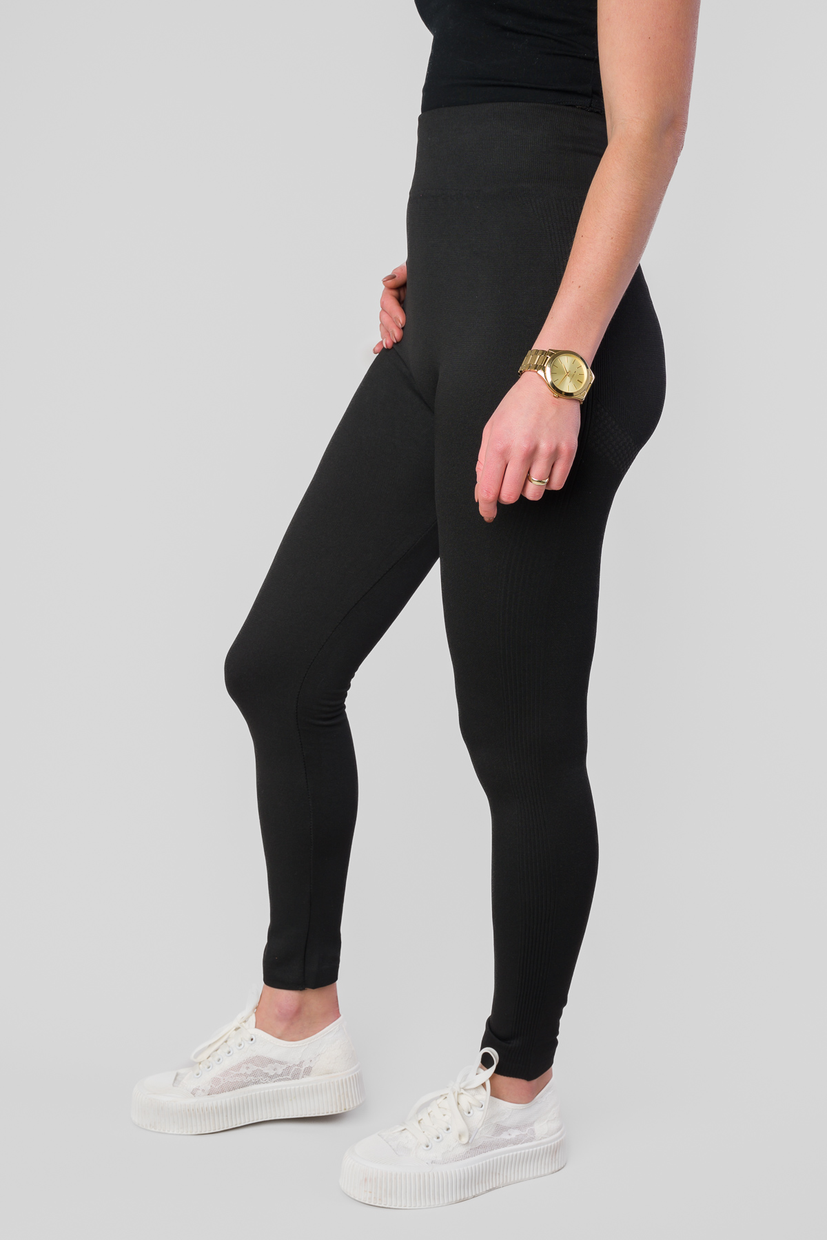 Zateplené legíny FITNESS - čierne