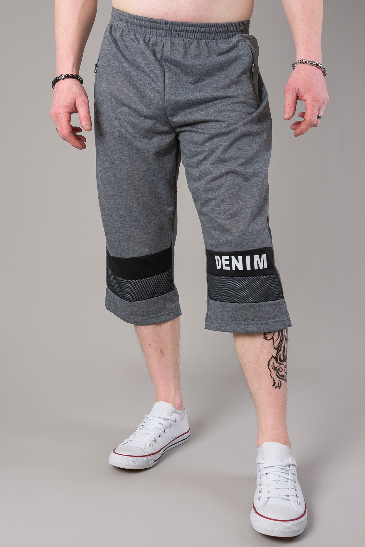 Pánske 3/4 kraťasy DENIM - sivé