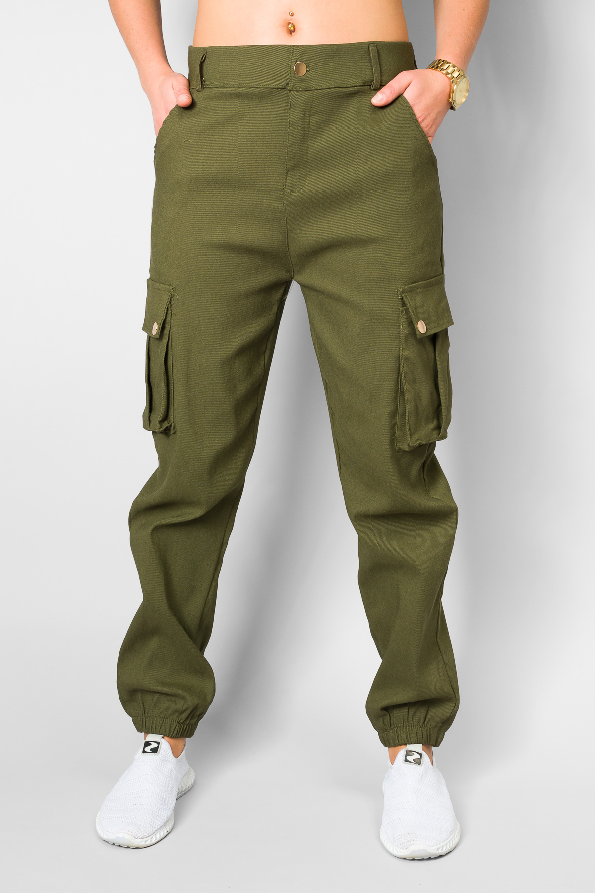 Dámske jogger nohavice - khaki