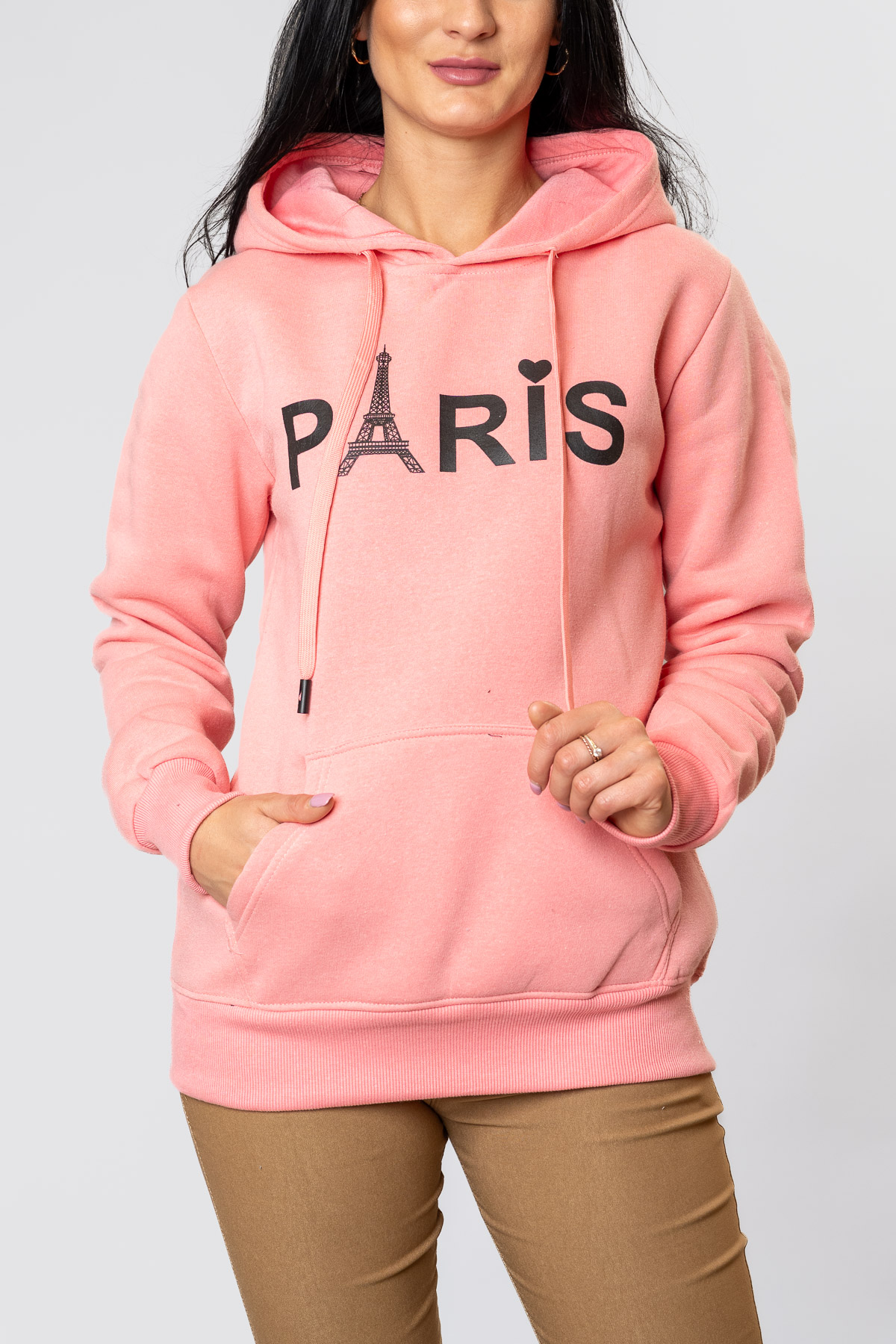 Dámska zateplená mikina PARIS - ružová