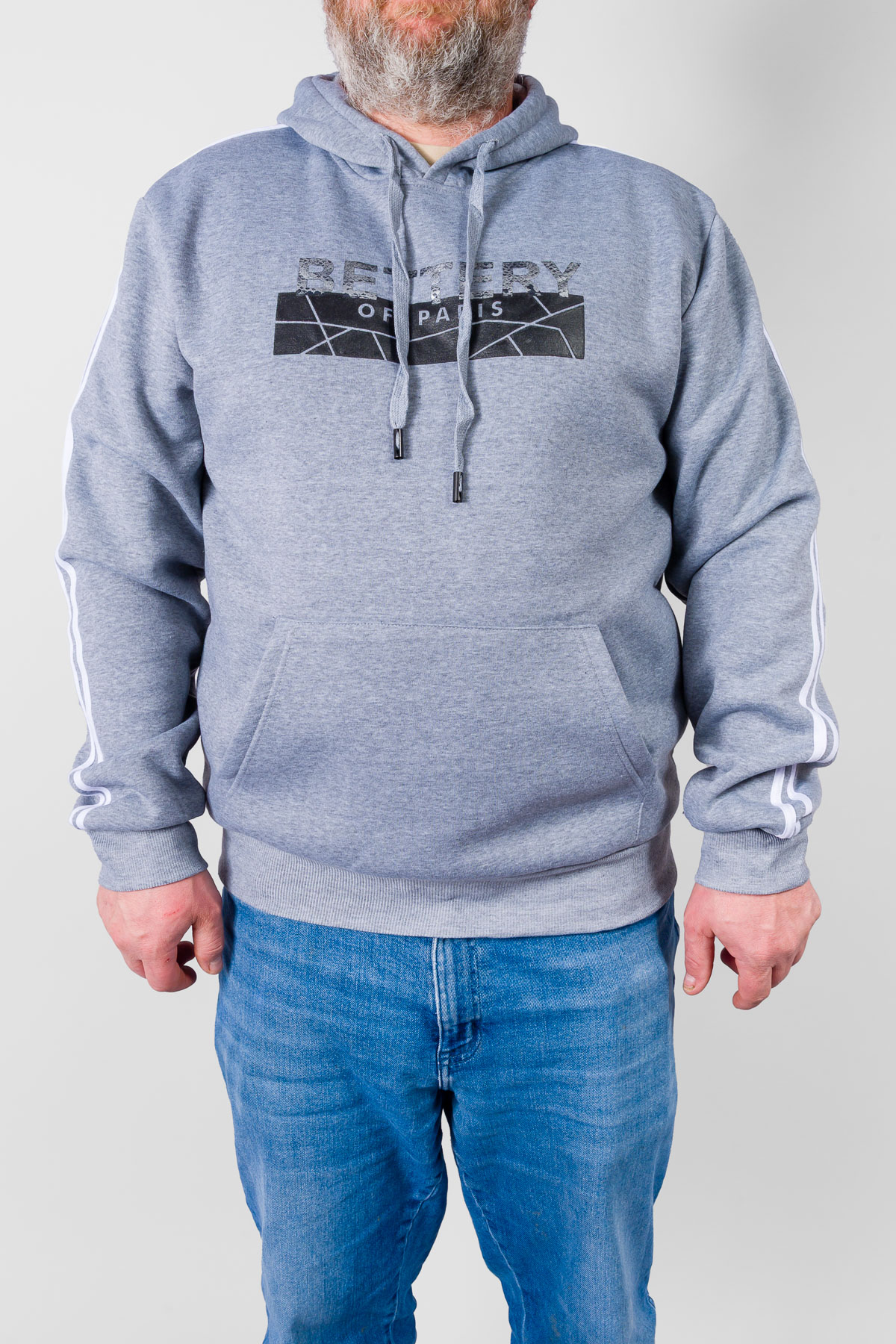 Pánska zateplená mikina BETTERY OF PARIS - sivá