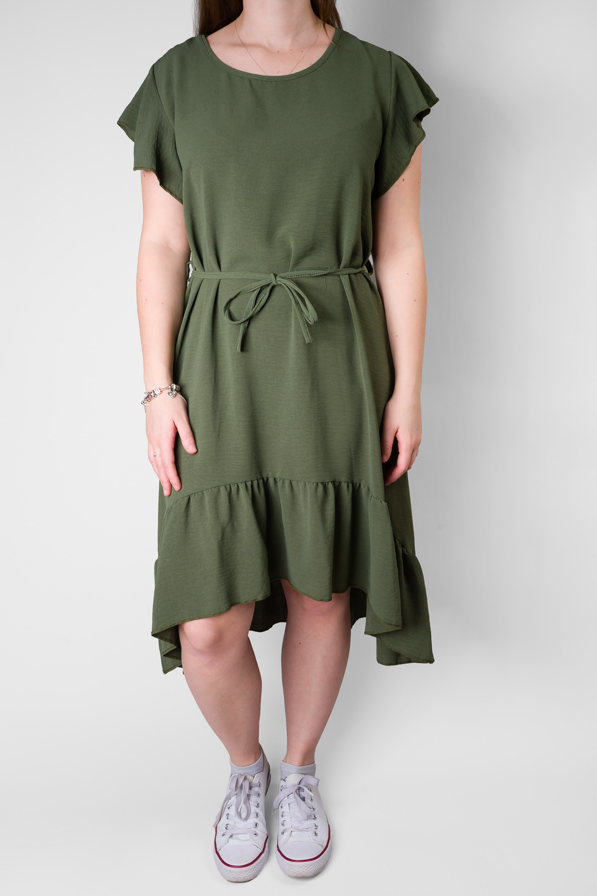 Dámske šaty RUFFLE - khaki