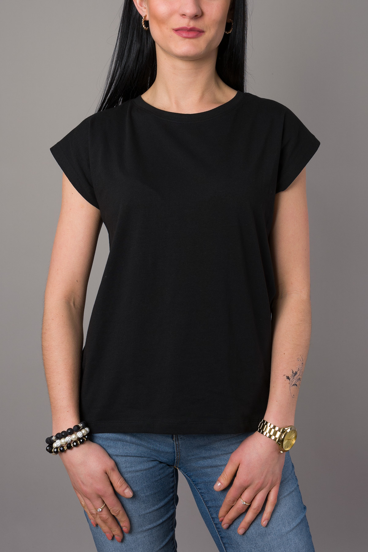 Dámske bavlnené tričko CLASSIC - čierne
