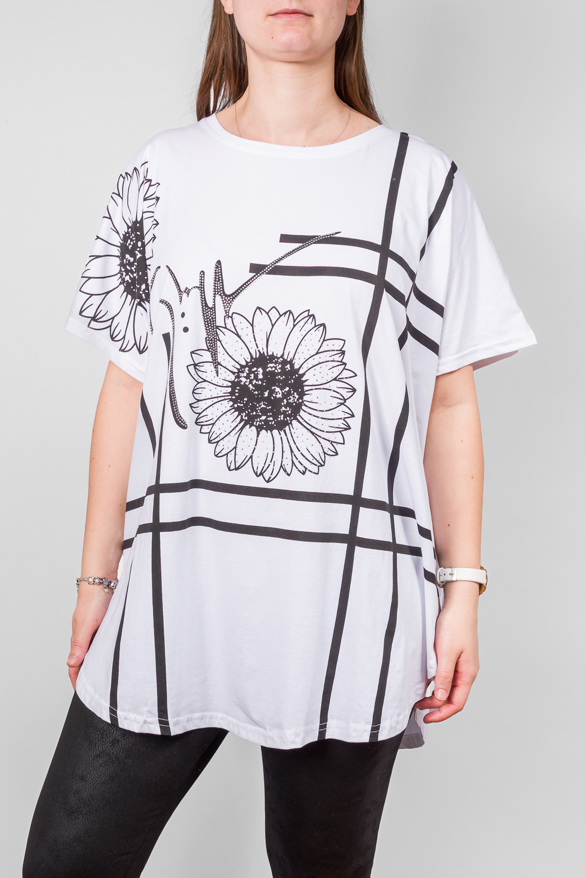 Dámska tunika SLNEČNICE - biela