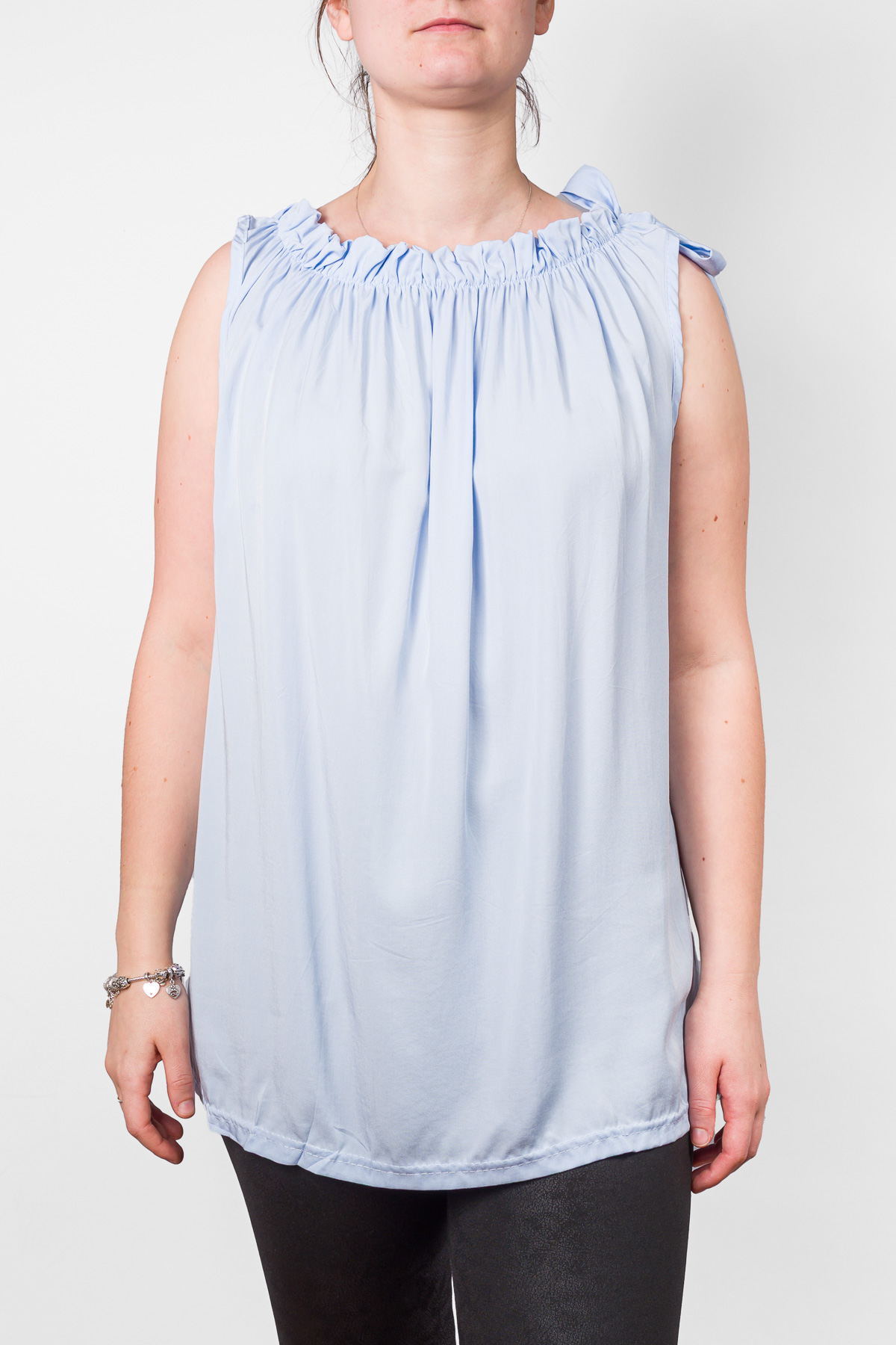 Dámsky top bez rukávov - modrý