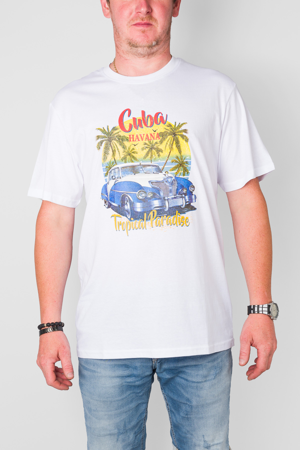Pánske tričko CUBA HAVANA - biele