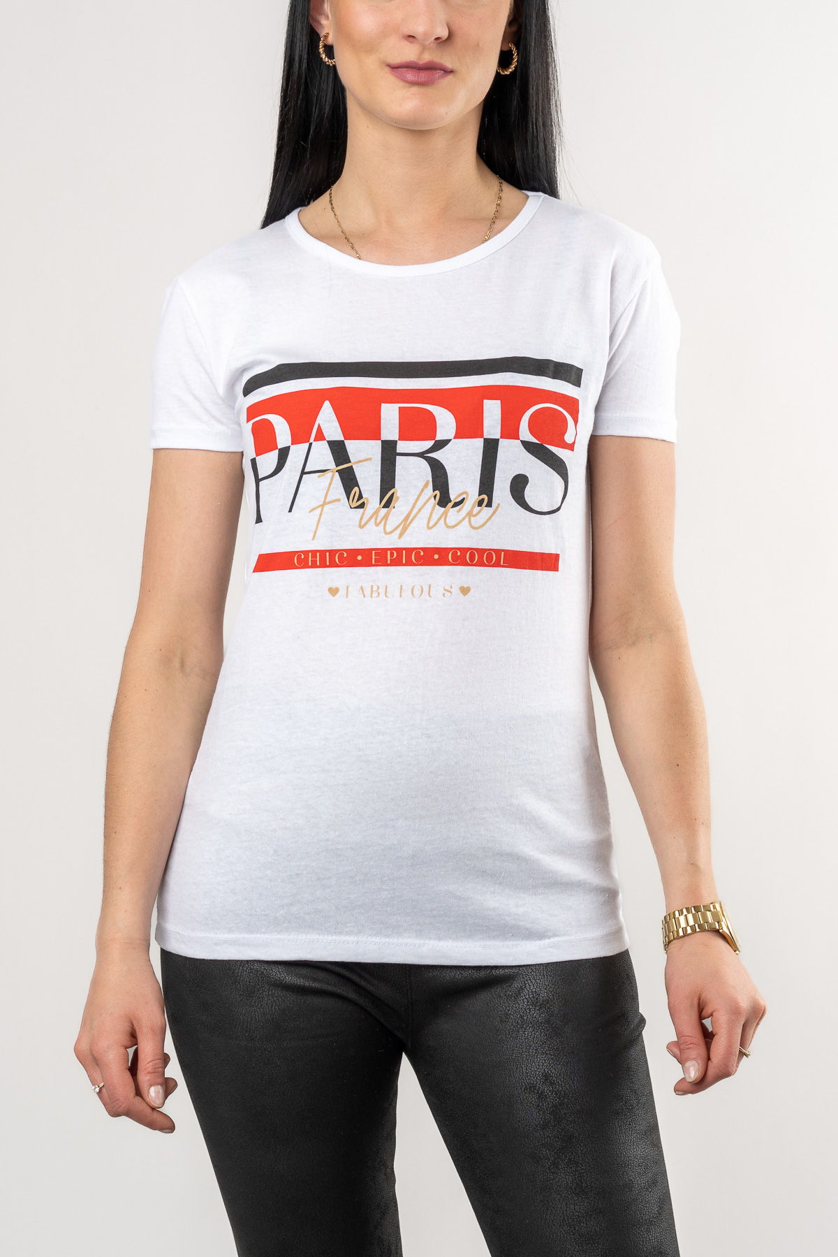 Dámske tričko PARIS FRANCE - biele