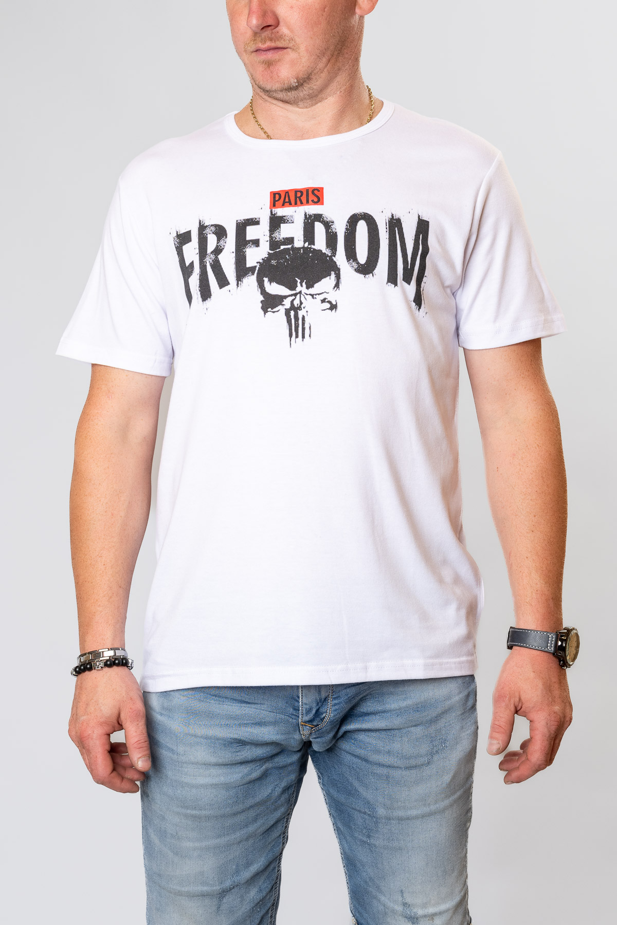 Pánske tričko PARIS FREEDOM - biele