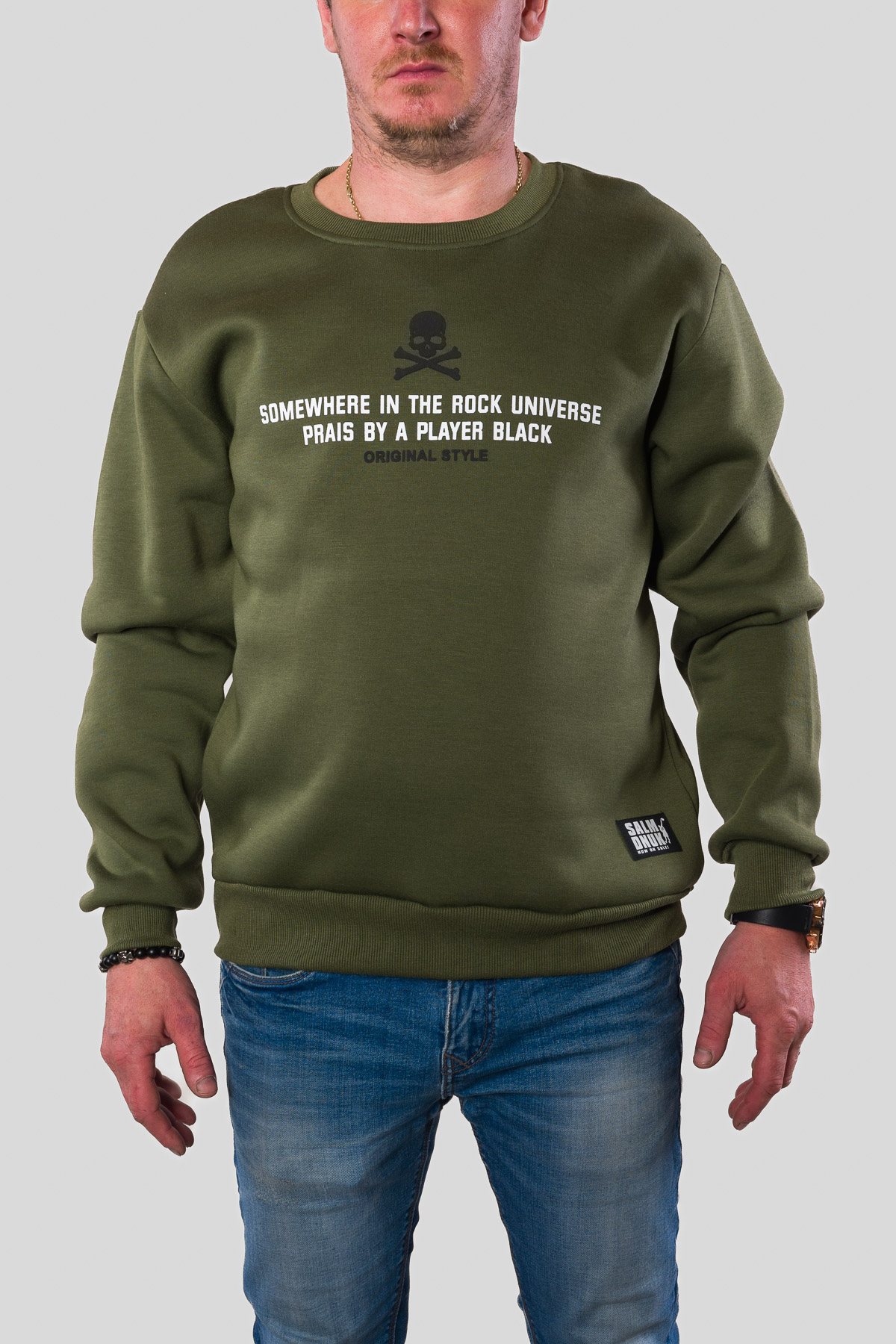 Pánska zateplená mikina ORIGINAL STYLE - khaki