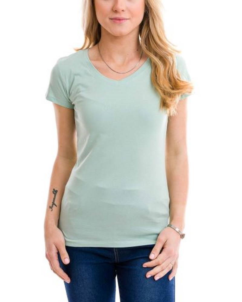 Dámske bavlnené tričko V CLASSIC - zelené