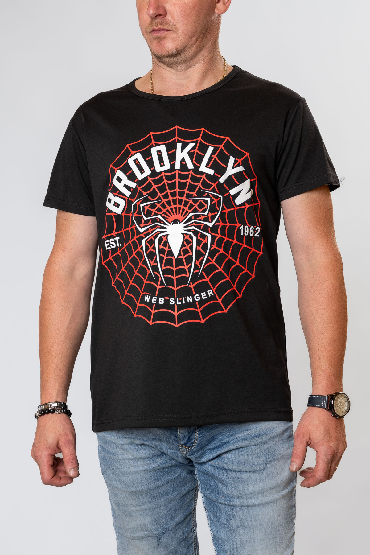 Pánske tričko BROOKLYN WEB SLINGER - čierne