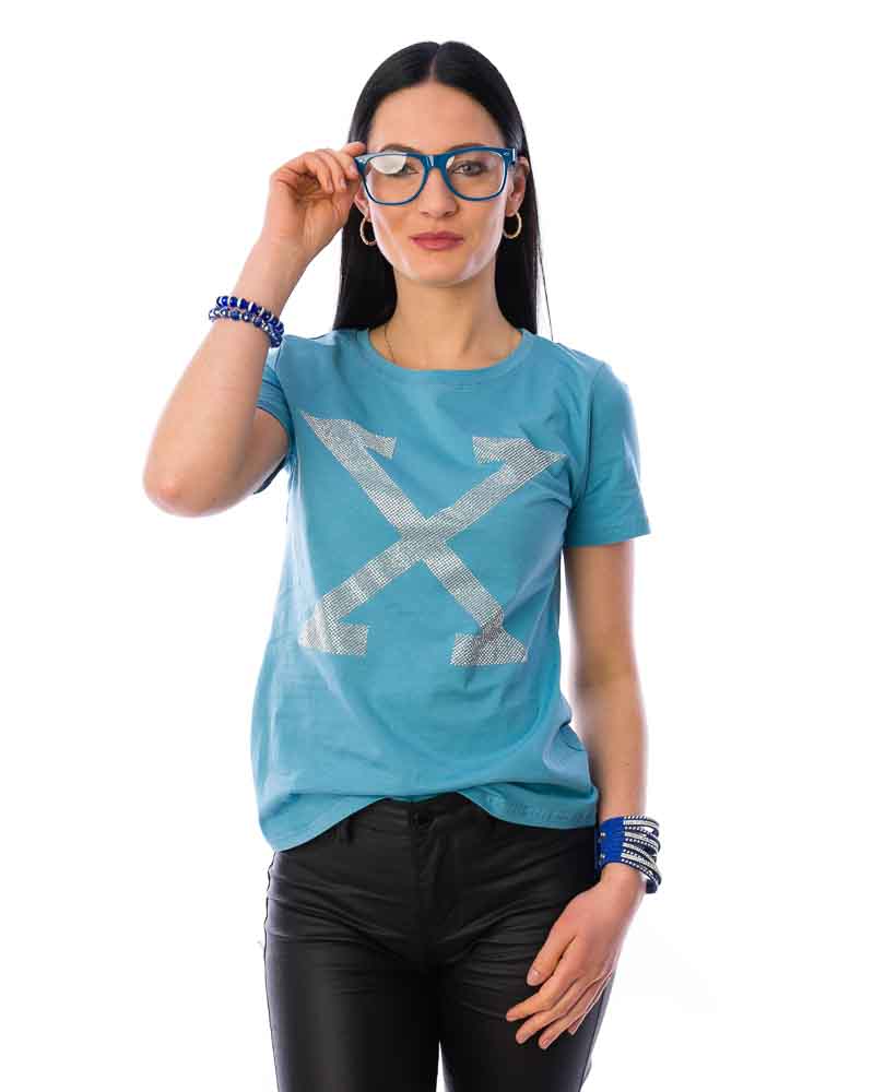 Dámske tričko X - modré