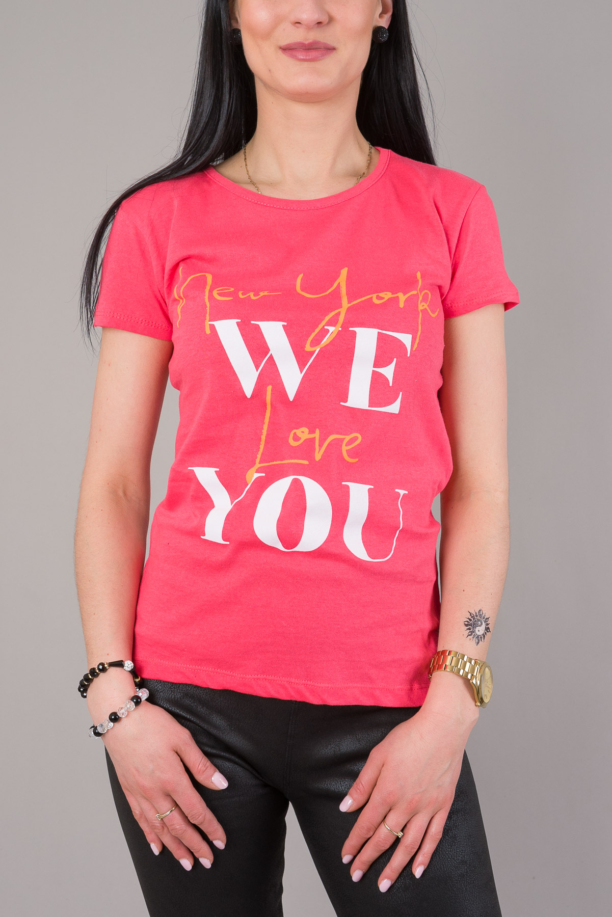 Dámske tričko NEW YORK WE LOVE YOU - ružové