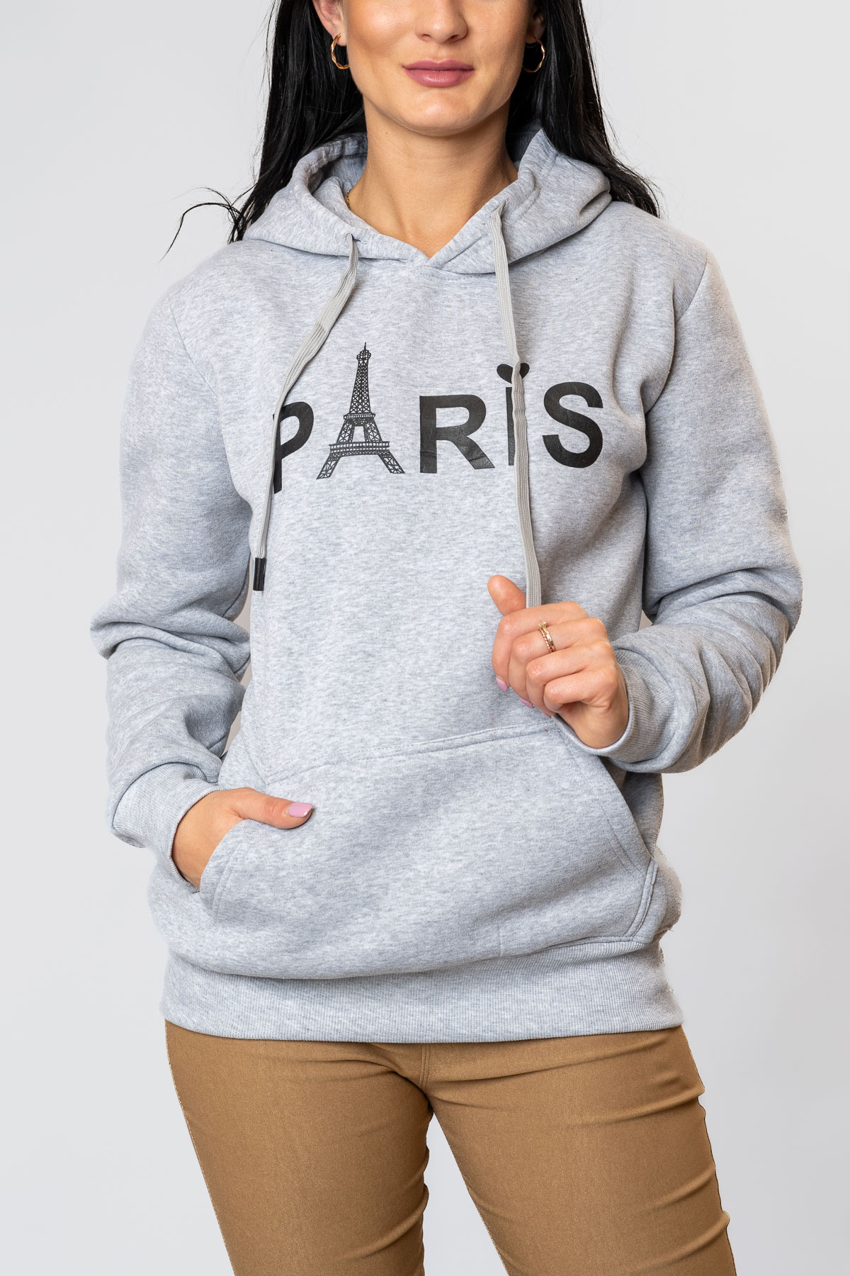 Dámska zateplená mikina PARIS - sivá