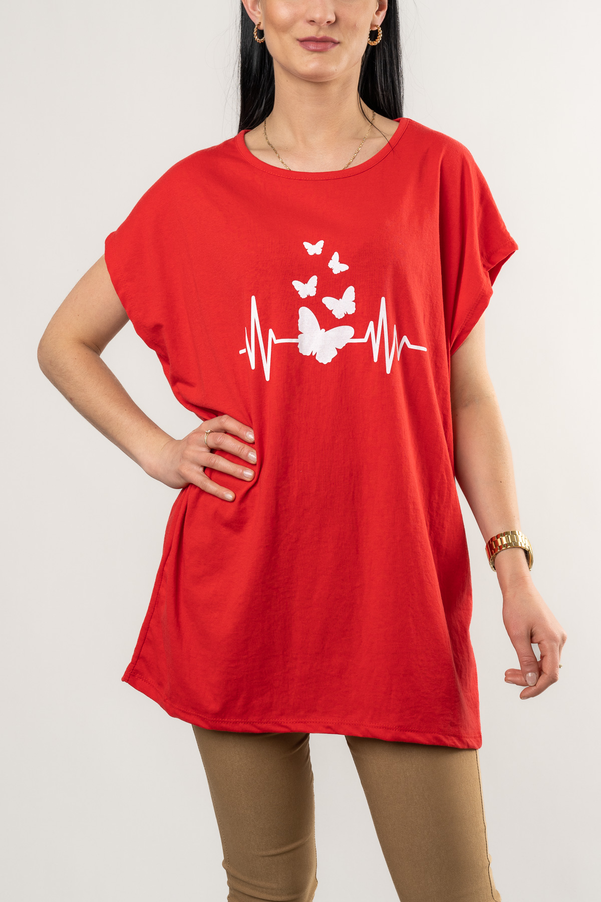 Dámske tričko HEART RATE - červené