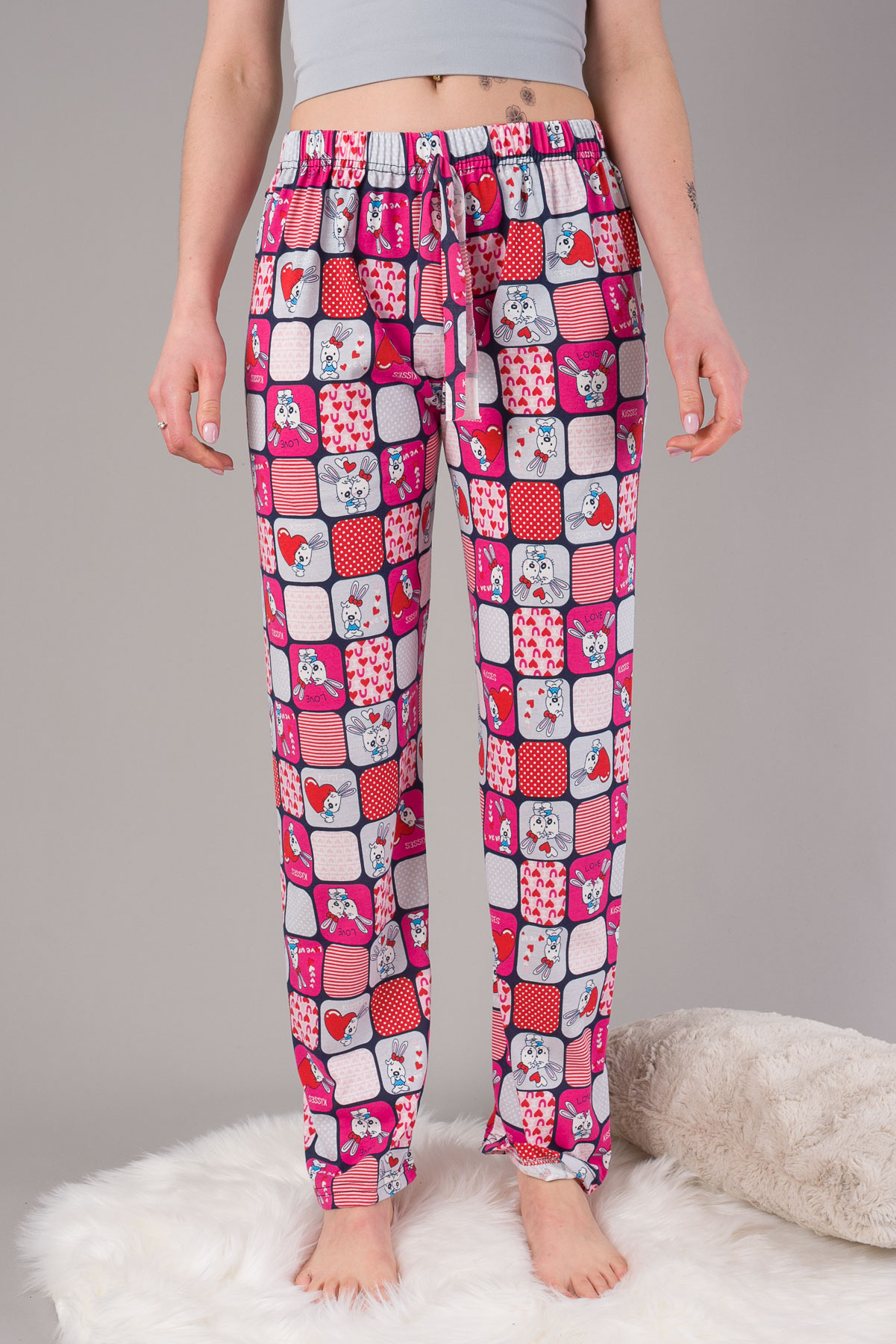 Pyžamové nohavice ZAJAČIK - ružové
