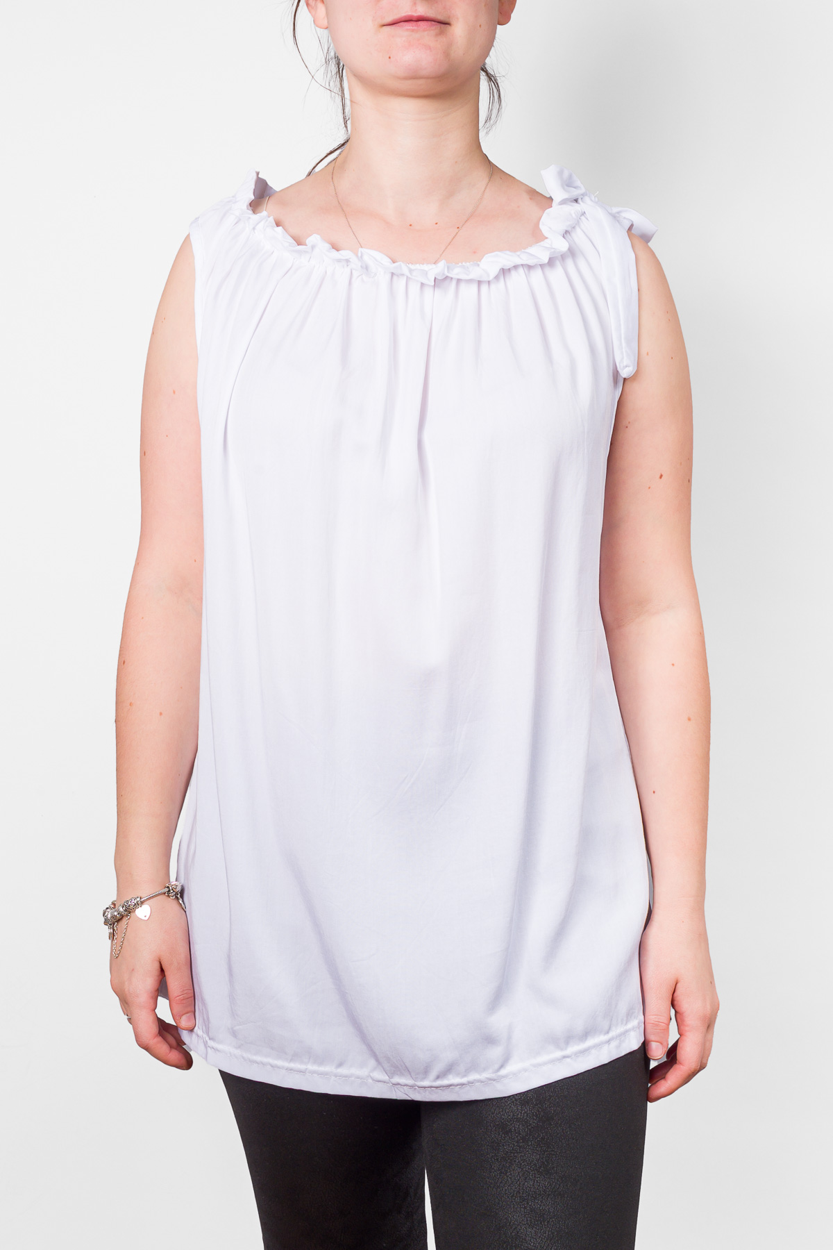 Dámsky top bez rukávov - biely